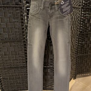 "REUSE JEANS Eco-friend StraightLeg, 34" Inseam, Light Wash Jeans, Washed Gray